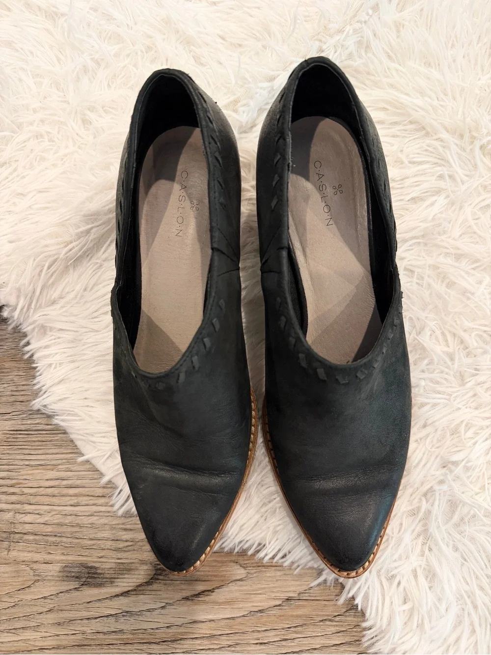Caslon Julian Leather Booties Boots 8.5 Fall Winter